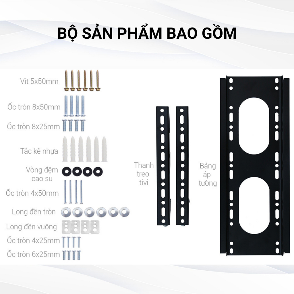 Khung treo tivi cố định CẢNH PHONG đa dạng kích thước từ 19-82 inch, chất liệu sắt sơn tĩnh điện màu, bảo hành 12 tháng