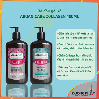 Cặp dầu gội xả Arganicare Collagen 400ml