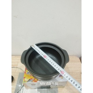 Nồi đất nắp kiếng 1.5 lit ( 22 x 19 x 8.2cm)