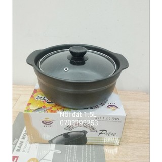 Nồi đất nắp kiếng 1.5 lit