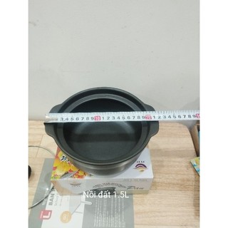 Nồi đất nắp kiếng 1.5 lit ( 22 x 19 x 8.2cm)