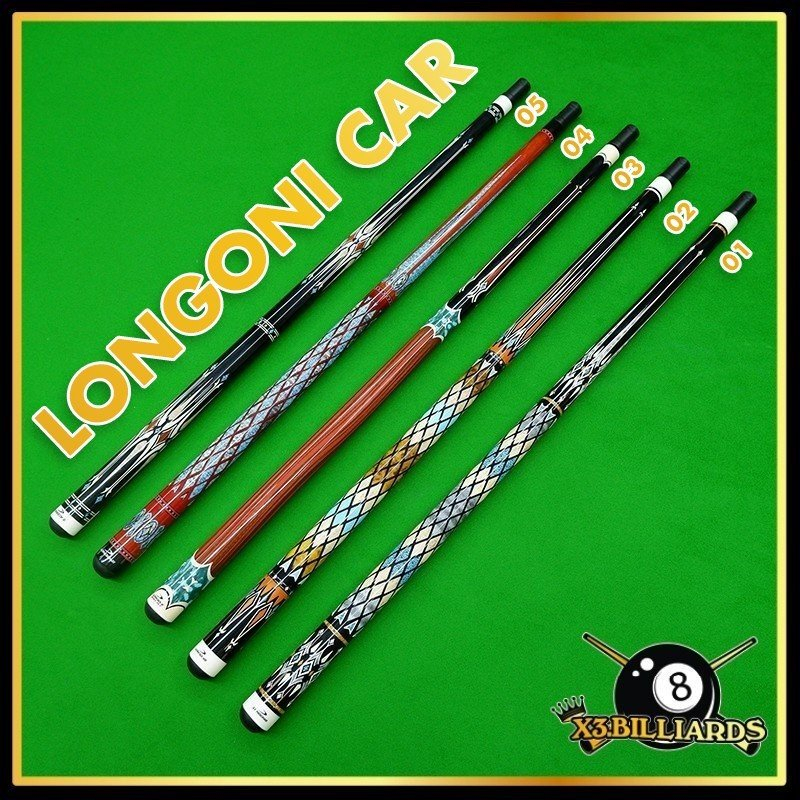 Cơ Bida LONGONI - RHINO 3C Chơi Carom 3 Băng Giá Rẻ Tặng Bao Cơ, Lơ, Tẩy Găng Tay Gậy Bi A Cho Người Mới Ren Radial