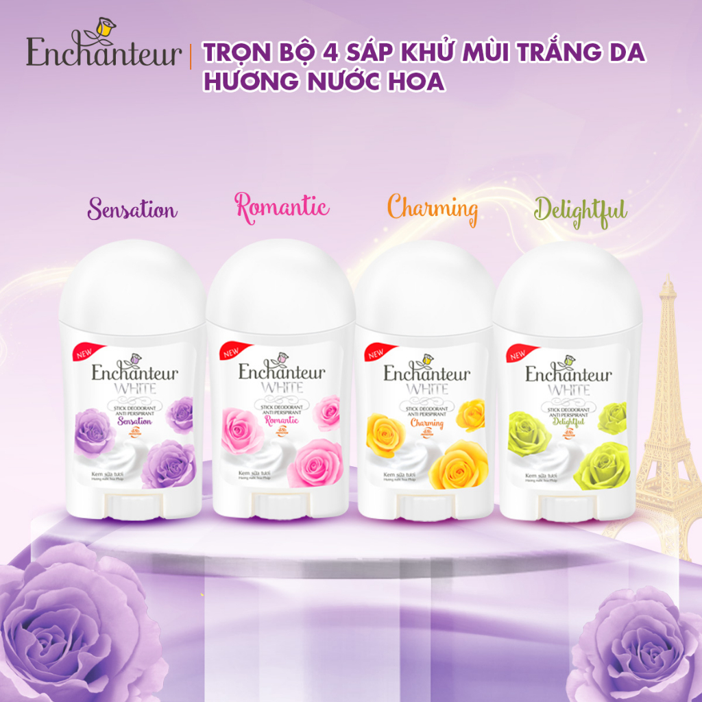 Combo 2 Sáp khử mùi trắng da Enchanteur Sensation 40g/chai