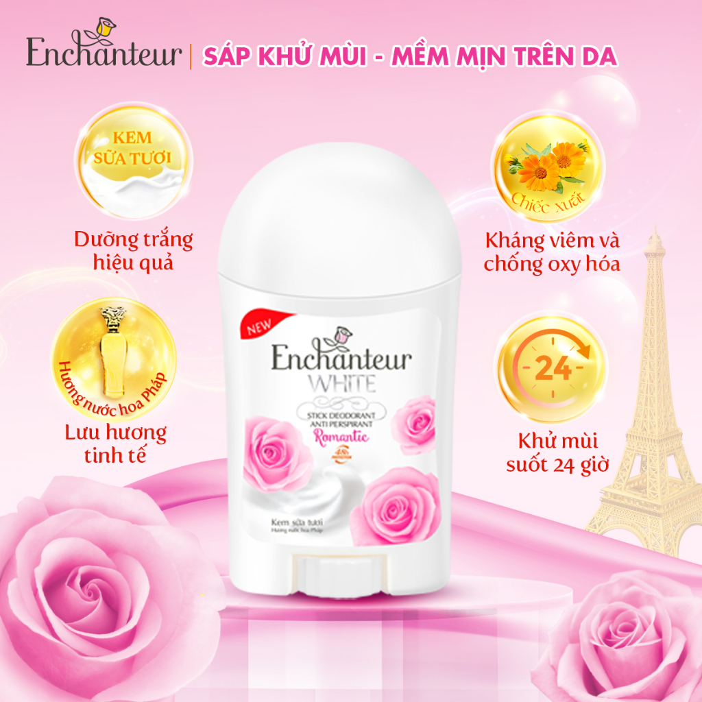 Combo 2 Sáp khử mùi trắng da Enchanteur Romantic 40g/chai