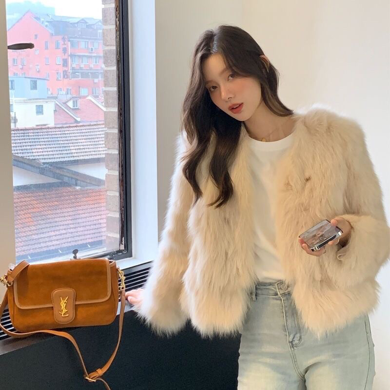 Áo lông khuy ngực lông mềm mượt ❤️có sẵn