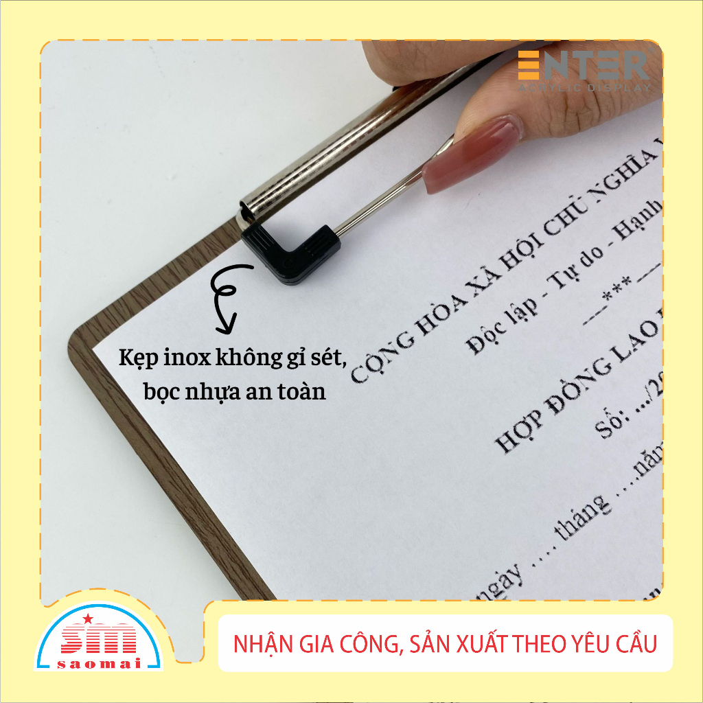 Bìa trình ký gỗ Enter G09 16.5x21.5cm A5 đứng