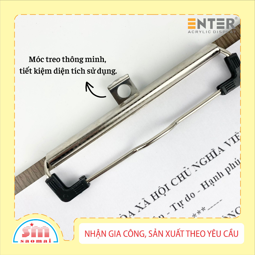 Bìa trình ký gỗ Enter G09 16.5x21.5cm A5 đứng