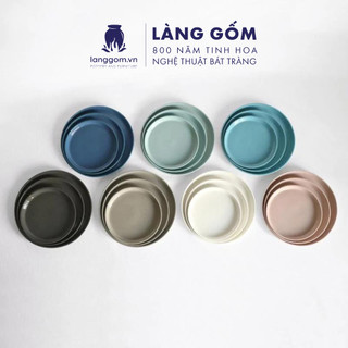 Đĩa Mohem lòng sâu men mát, nhiều màu pastel, phong cách Châu Âu, gốm sứ Bát Tràng - LÀNG GỐM