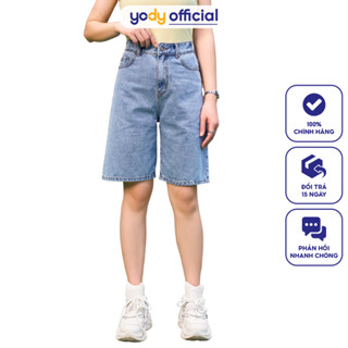 Quần short jean nữ Yody lửng nữ rộng co giãn năng động SJN3052