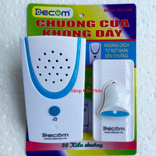 Chuông Cửa Không Dây Báo Khách Kín Nước Decom 1108, Chuông Không Dây Khẩn Cấp Cho Người Già