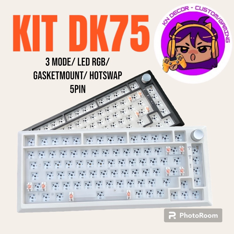 KIT Bàn Phím Cơ Dk75, 3 Mode Kết Nối, Led RGB, Gasketmount