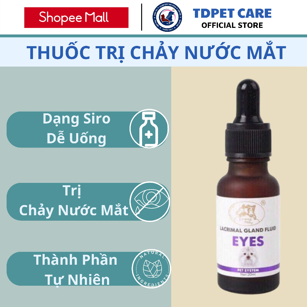 Nước Nhỏ Mắt Không Khô Mắt Dành Cho Chó Mèo TD Bio GentaDrop