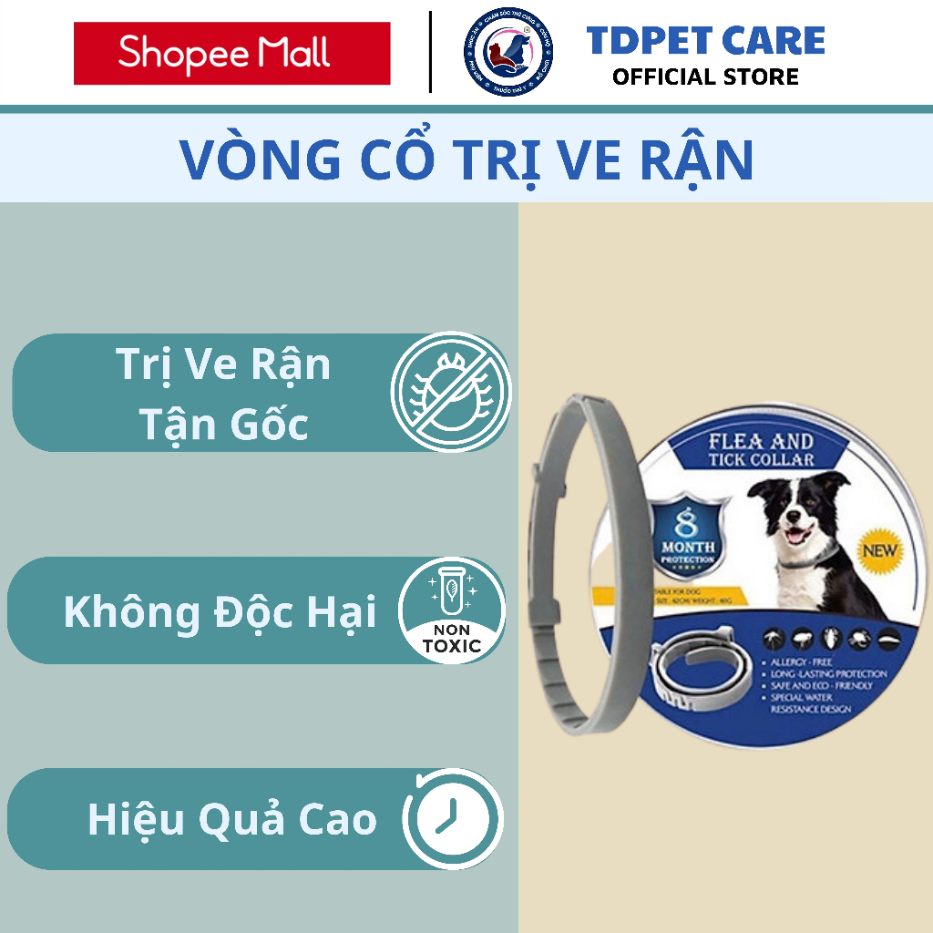 Vòng Cổ Chống Ve Rận Bọ Chét Cho Chó Mèo Flea And Tick - Vòng Ve Rận Hộp Nhôm Hiệu Quả Cao