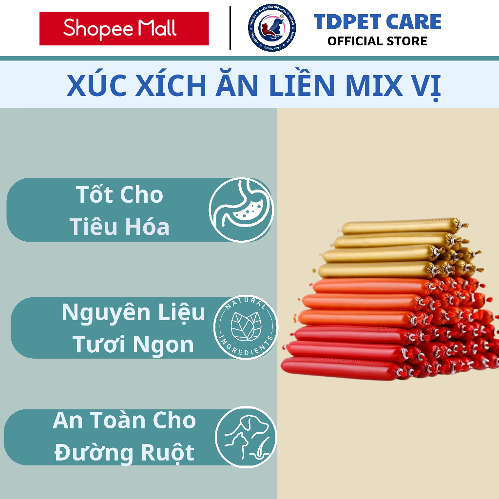 Xúc Xích Cho Chó Siêu Rẻ - Xúc Xích Cho Mèo - Thức Ăn Cho Chó Mèo Hamster