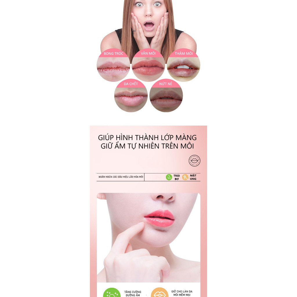 Son Dưỡng Môi Lip Balm SADOER, Dưỡng Ẩm Sâu, Giảm Thâm Hiệu Quả, Giúp Đôi Môi Mềm Mại Và Mịn Màng