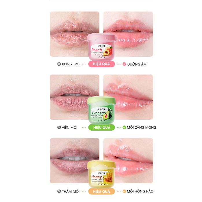 Son Dưỡng Môi Lip Balm SADOER, Dưỡng Ẩm Sâu, Giảm Thâm Hiệu Quả, Giúp Đôi Môi Mềm Mại Và Mịn Màng