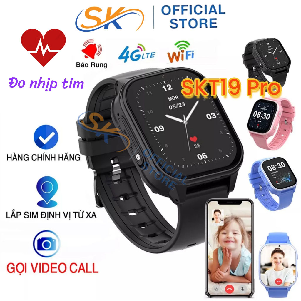 Đồng Hồ Định Vị Trẻ Em Wonlex KT19 Pro Video Call, Dung Lượng Pin 900mAh, Chống Nước - CÓ RUNG - CHÍNH HÃNG