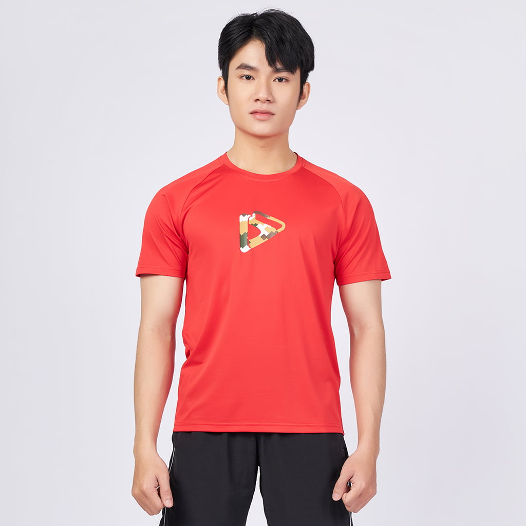 Áo Thun Thể Thao Nam DELTA DRI-AIR TS196M1 In Logo Phối Màu Chất Vải DRI-AIR, Thoáng Khí Và Thấm, Thoát Mồ Hôi Nhanh