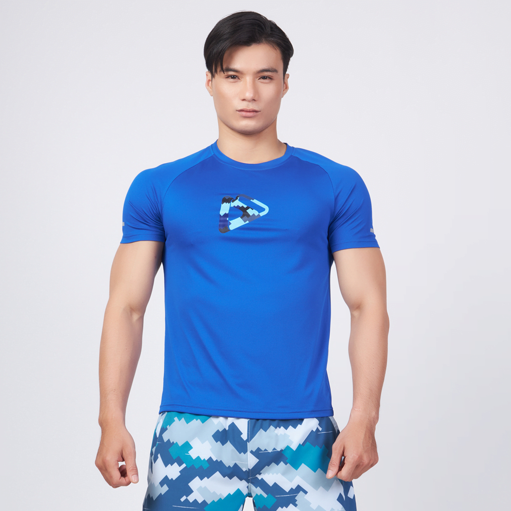 Áo Thun Thể Thao Nam DELTA DRI-AIR TS196M1 In Logo Phối Màu Chất Vải DRI-AIR, Thoáng Khí Và Thấm, Thoát Mồ Hôi Nhanh