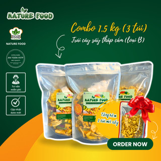 Trái cây sấy thập cẩm loại b nature food + tặng 1 túi mít sấy