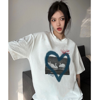 FOCUS local brand vintage trắng áo thun nữ kiểu nữ bigsize unisex áo phông basic 100%cotton
