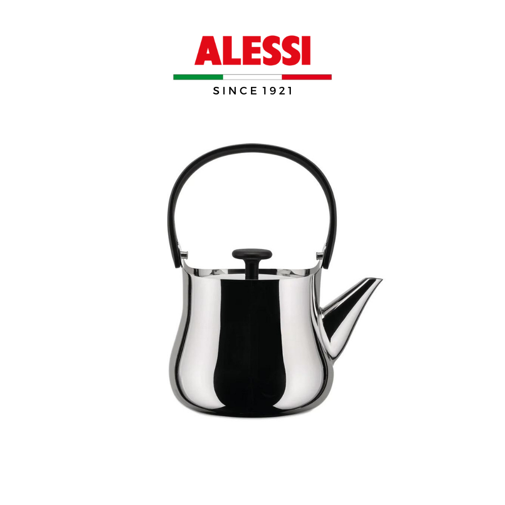 Ấm đun nấu trà bếp từ bằng thép không gỉ tráng gương ALESSI CHA - Hàng chính hãng