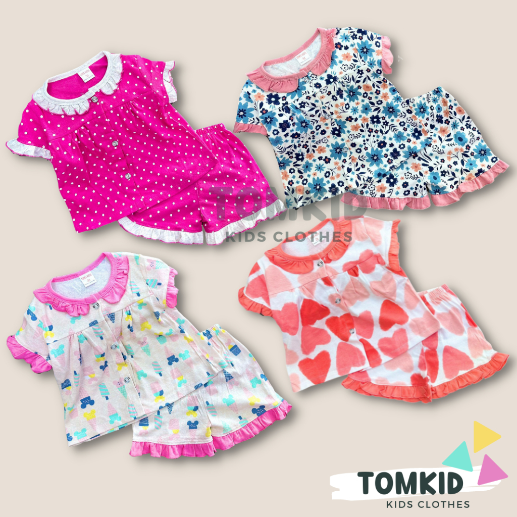 Bộ đồ mặc nhà bé gái đồ bộ pijama đùi cho bé gái cotton thoáng mát siêu xinh 9-23kg
