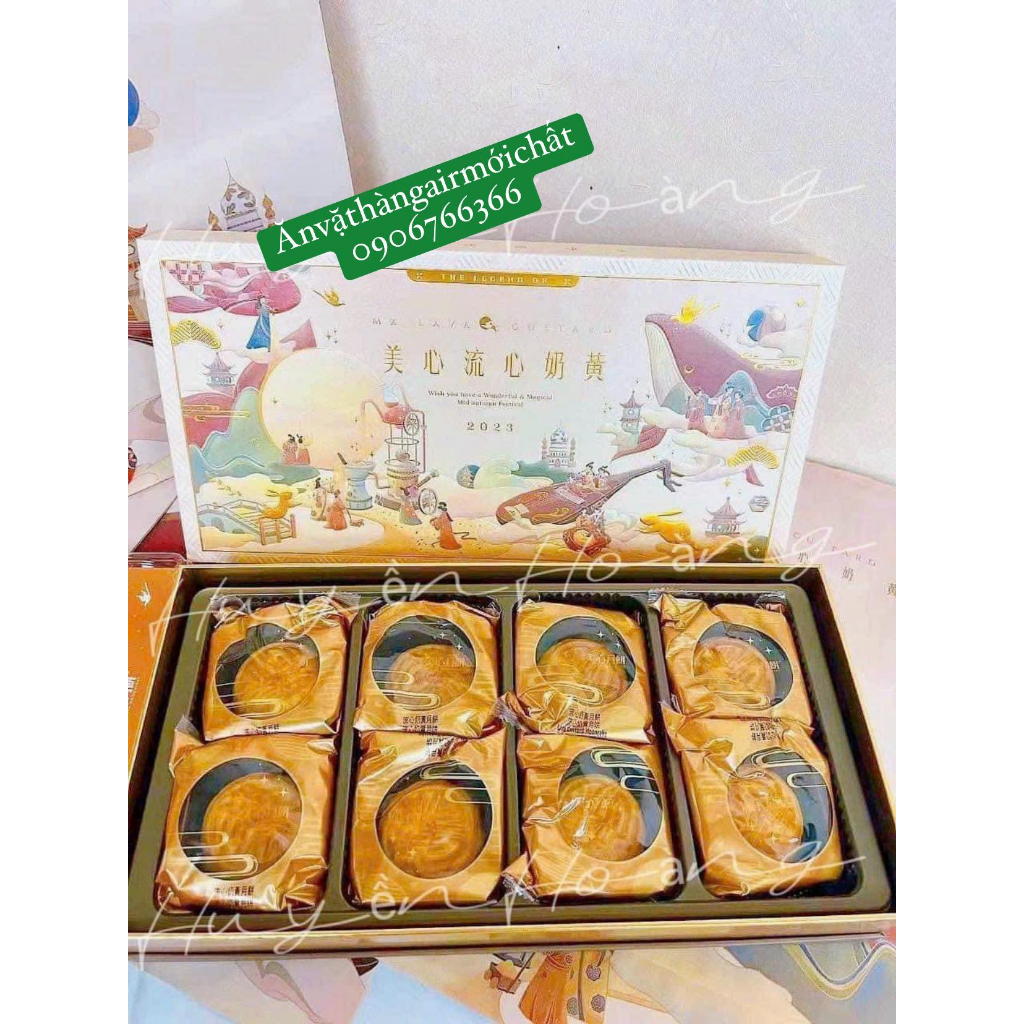 Bánh Trung Thu Lava Custard Hồng Kông Hộp 8 Bánh