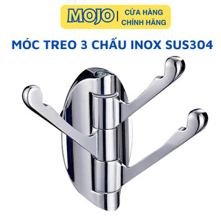  Móc treo quần áo 3 chấu cao gắn tường inox SUS304 gắn tường đẹp 