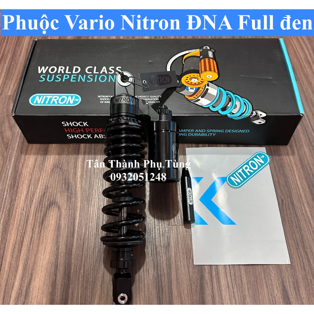 Phuộc Vario Nitron ĐNA chính hãng Full đen , BH 1 năm ( cao 330mm) Tân Thành PT
