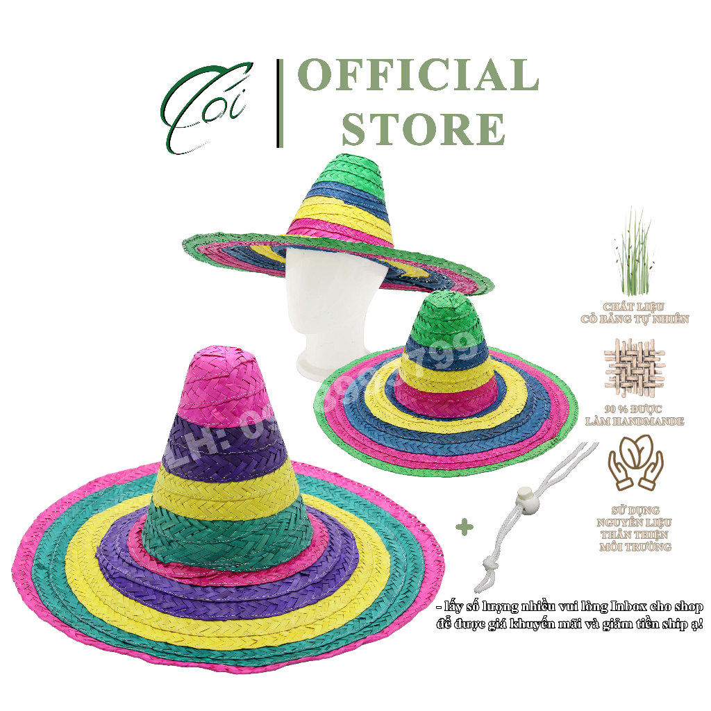Nón Cói, Nói du lịch, Nón đi biển, Nón Mexico màu sắc bắt mắt