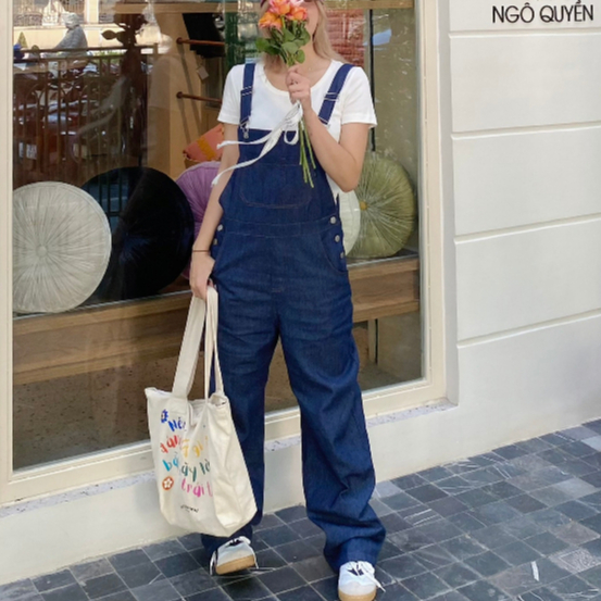 Quần yếm denim dáng rộng retro Unleashedvn Portia Denim Overall