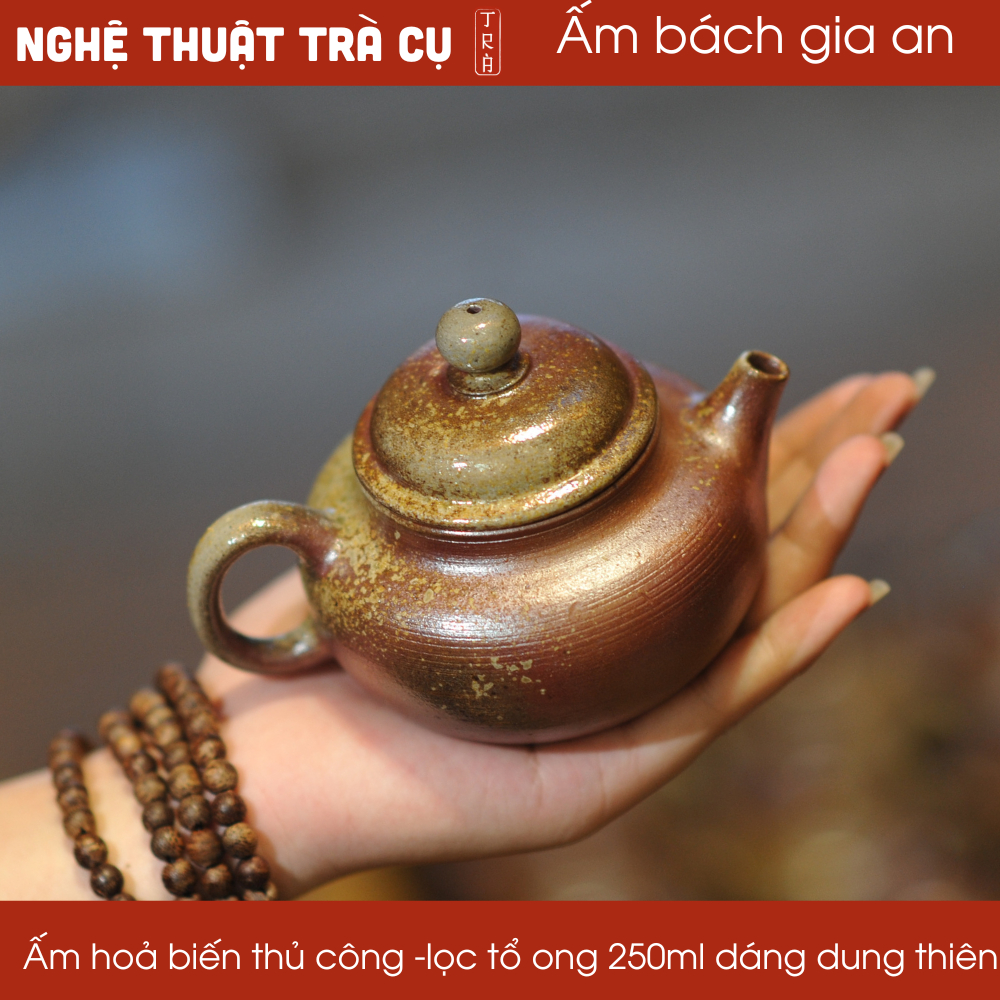 Ấm hồng sa nung củi Bách Gia An thủ công 250ml của thương hiệu Phước Quý