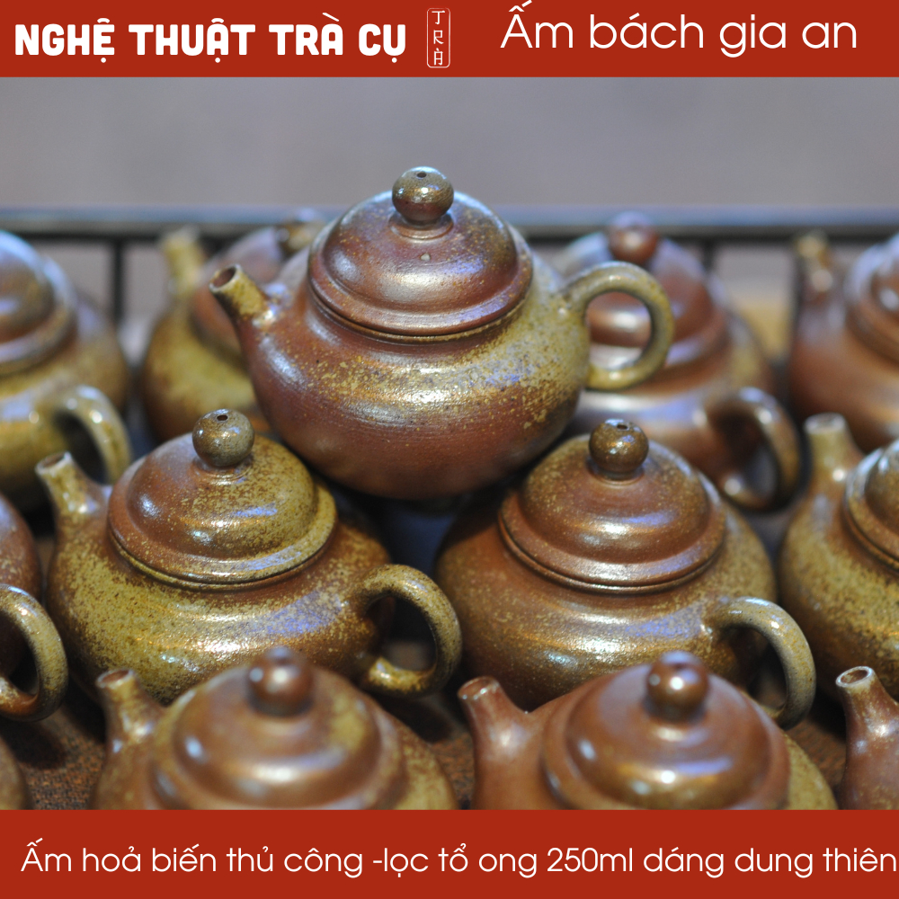 Ấm hồng sa nung củi Bách Gia An thủ công 250ml của thương hiệu Phước Quý