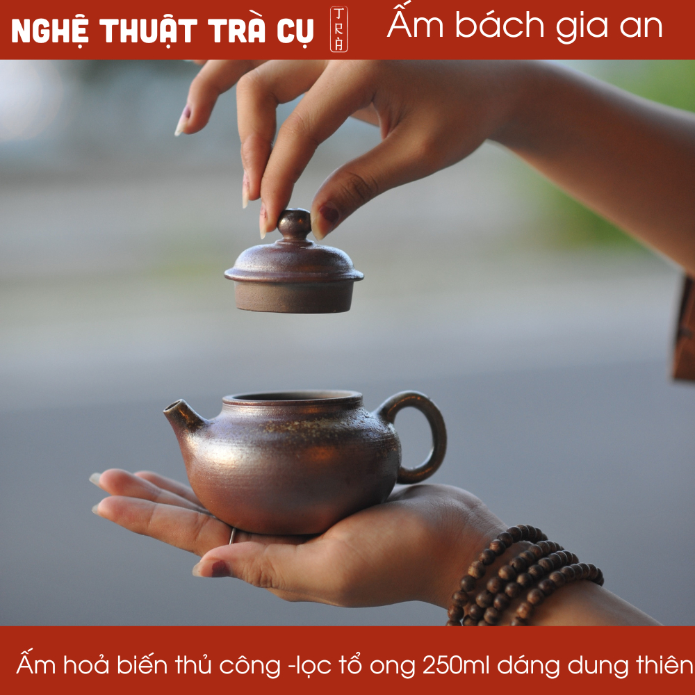 Ấm hồng sa nung củi Bách Gia An thủ công 250ml của thương hiệu Phước Quý