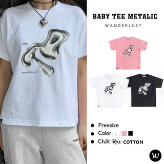 Áo thun w metallic baby tee