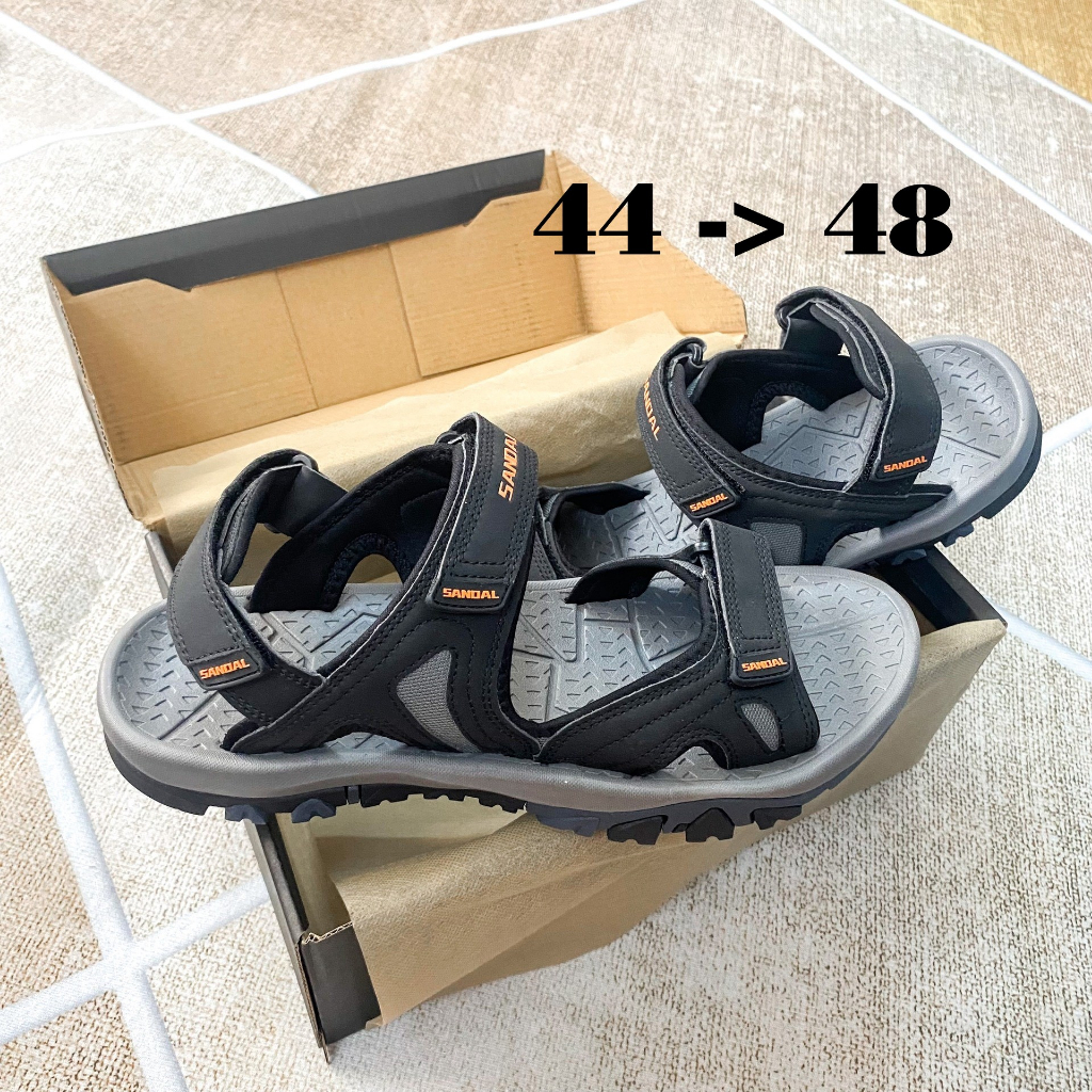 Sandal Size Lớn Over V2 Super Black Sneaker Dép Giày Quai Hậu Xăng Đan Ngoại Cỡ 45 46 47 48