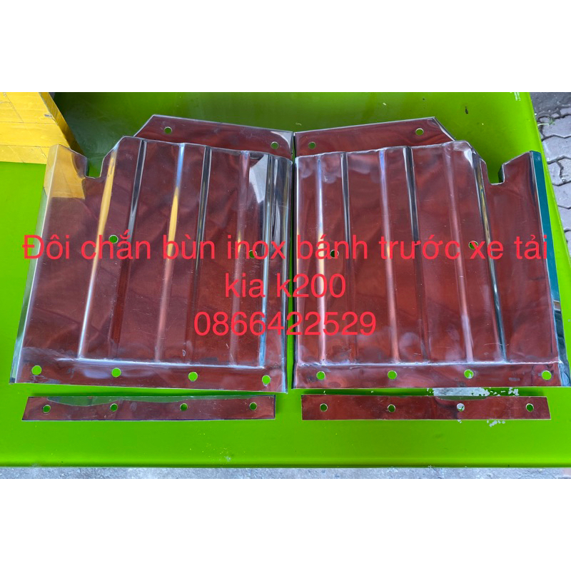 chắn bùn inox bánh trước kia k200 cả đôi kèm nẹp