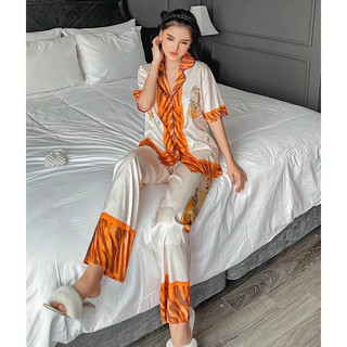 bộ pijama lụa  xước cao cấp Quảng Châu DONAN