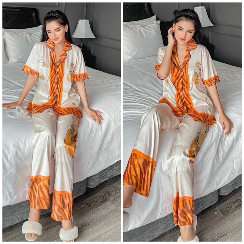 bộ pijama lụa  xước cao cấp Quảng Châu DONAN