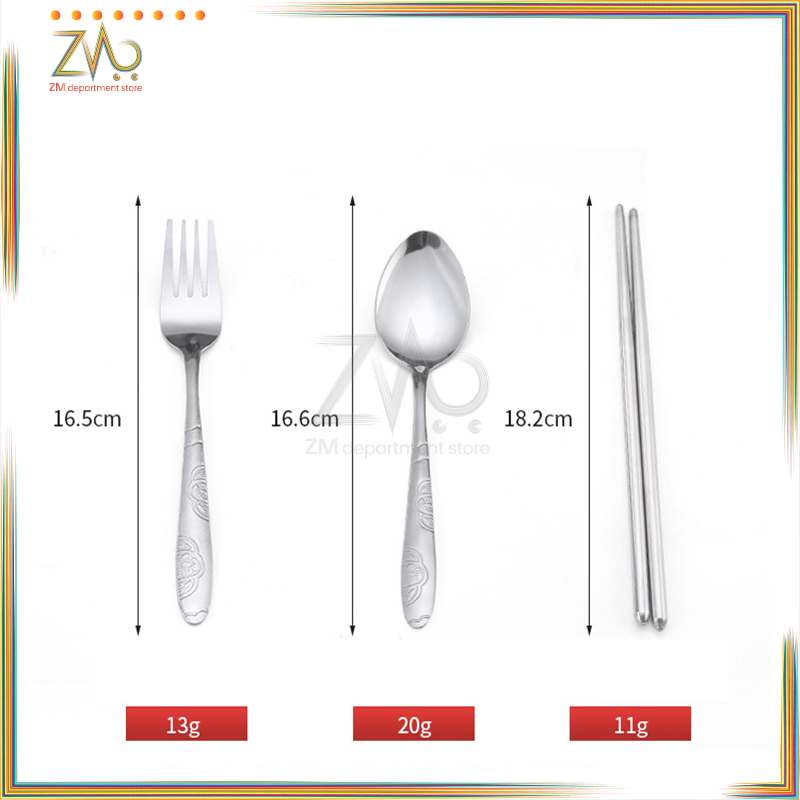 Bộ đũa thìa inox 304, thìa, dĩa bằng inox 304 cao cấp có hộp đựngCho Dân Văn Phòng,Sinh Viên,Đi Picnic Dã Ngoại Có Hộp