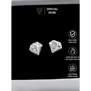 Khuyên Tai Bạc Nữ S925 CaoBac Silver Hoạ Tiết Kim Cương Phong Cách Cá Tính - SKT1