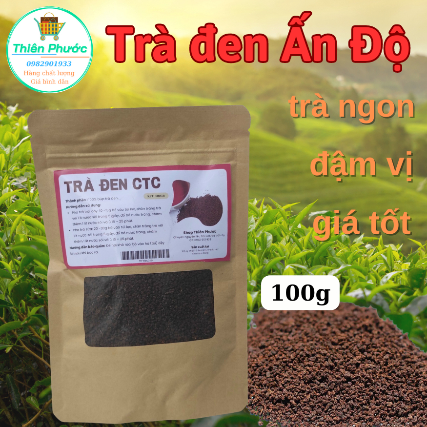 Trà đen CTC (trà đen Ấn Độ) gói 100g