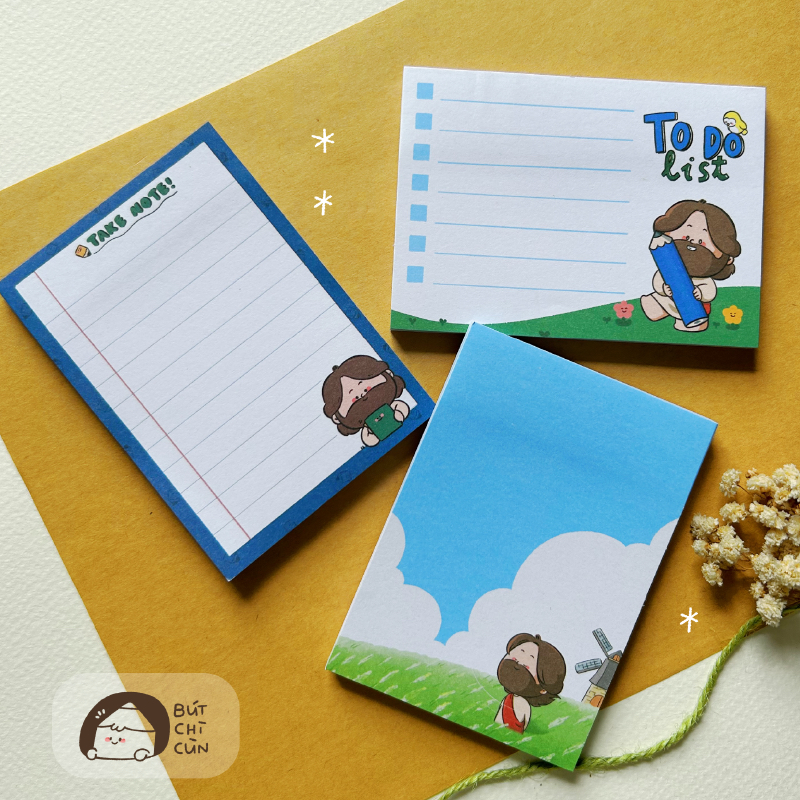 Giấy ghi chú - Sticky note - CHÚA GIÊSU - BÚT CHÌ CÙN - quà tặng Công giáo - thiết kế độc quyền