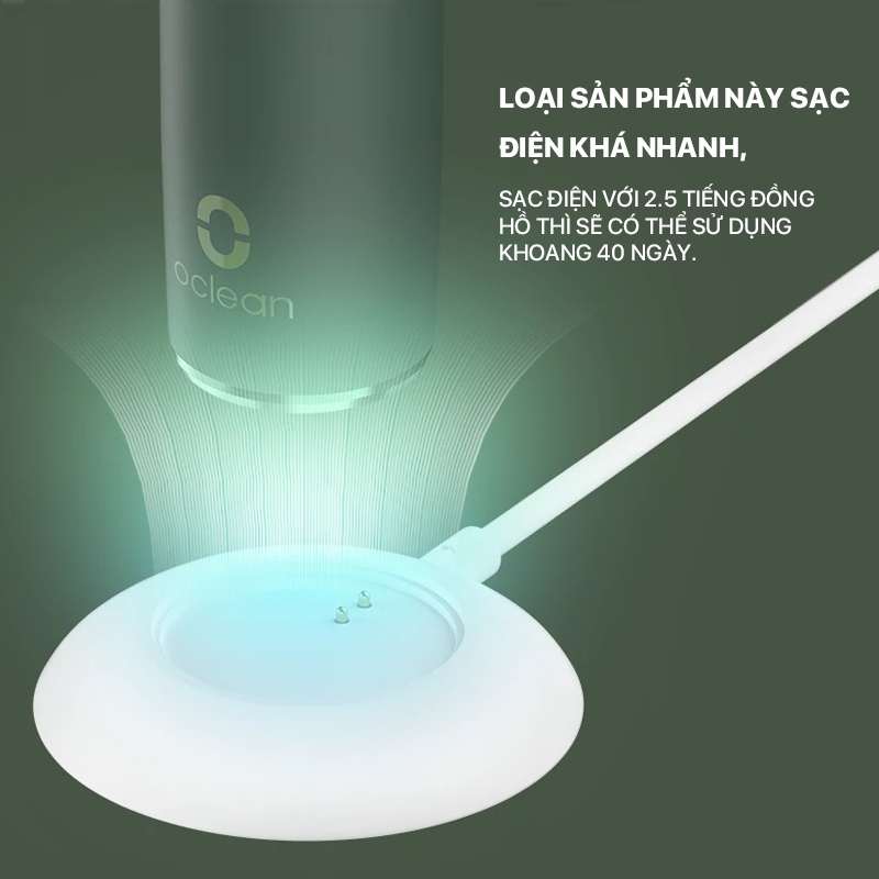 Bàn chải đánh răng điện Oclean Air 2- Âm thanh siêu êm , hai chế độ ,sạc nhanh, chống nước IPX7