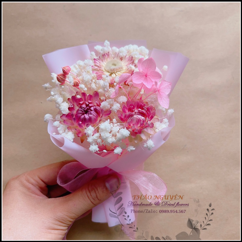 Bó hoa khô mini ❤️ bó hoa khô mini làm quà tặng, trang trí set quà, phụ kiện chụp hình