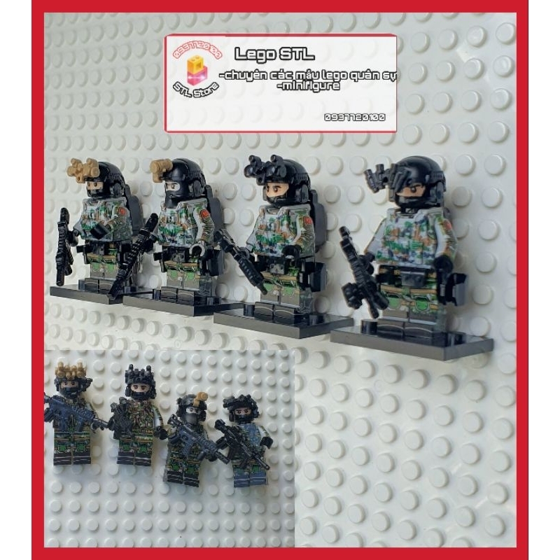 Bộ đồ chơi lắp ráp Minifigure 4 cảnh sát SWAT Đặc Nhiệm[Ko bịt mặt]