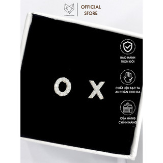 Khuyên Tai Bạc Ta S925 CaoBac Silver Hình XO Đính Cá Tính