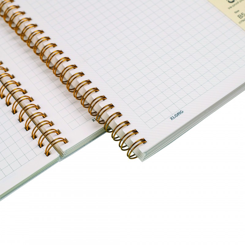 Vở B5 Caro mm Lò xo kép Bìa nhựa trong suốt 2 mặt KLONG 584 / 585 - 120 / 200 trang