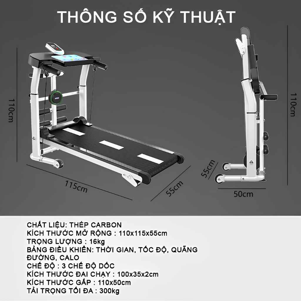 Máy chạy bộ cơ có loa 2023, máy tập chạy bộ tại nhà, máy đi bộ cao cấp